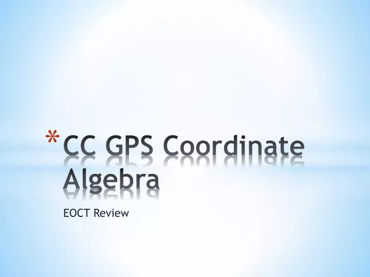 c c gps coordinate algebra