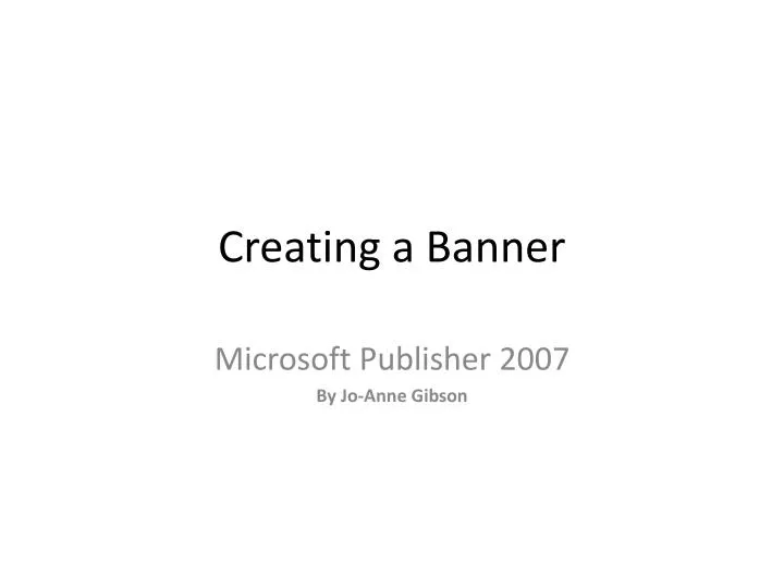 creating a banner