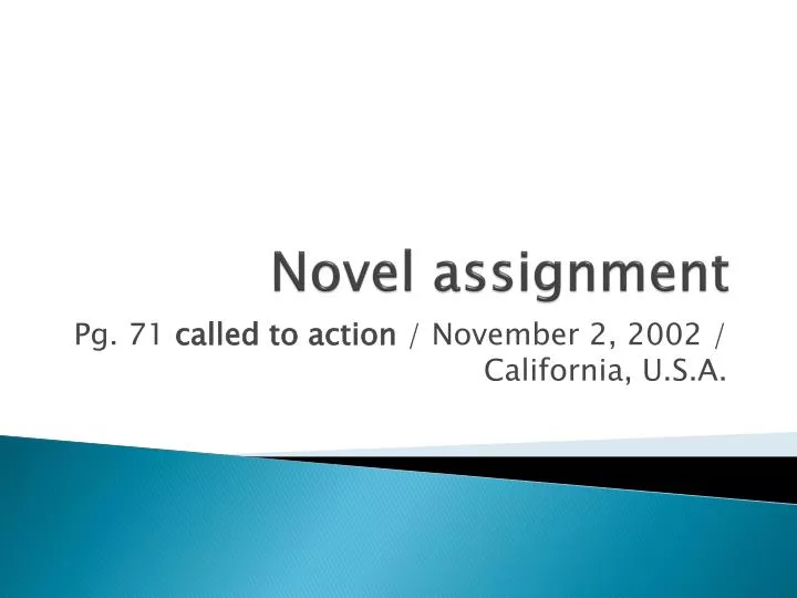 novel assignment meaning