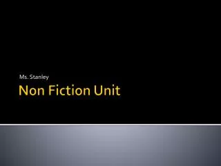 Non Fiction Unit
