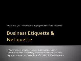 Business Etiquette &amp; Netiquette