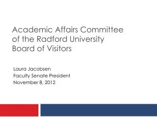 Academic Affairs Committee of the Radford University Board of Visitors