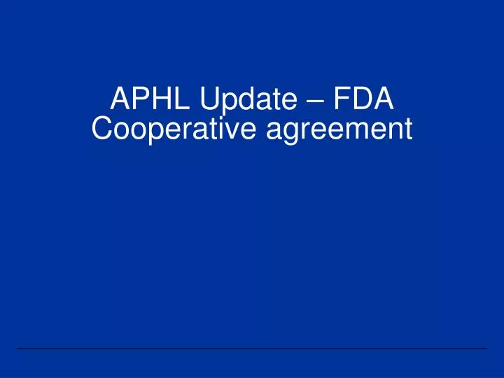 aphl update fda cooperative agreement