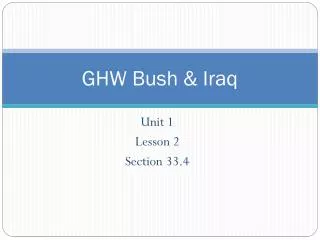 GHW Bush &amp; Iraq