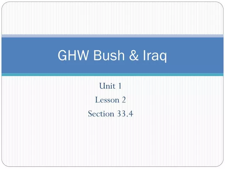 ghw bush iraq