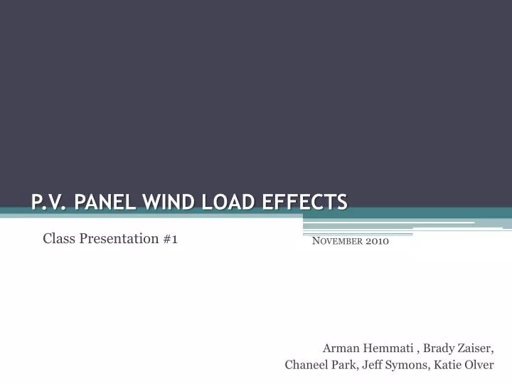 p v panel wind load effects