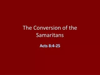the conversion of the samaritans