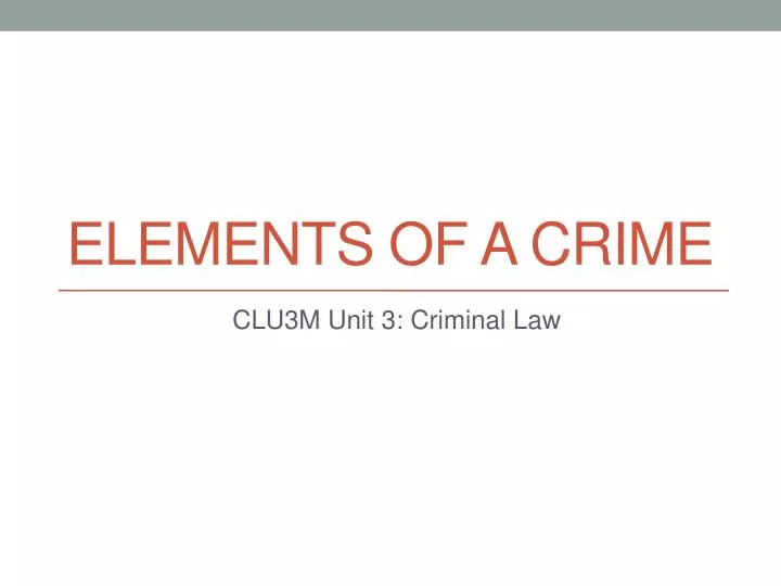 elements of a crime