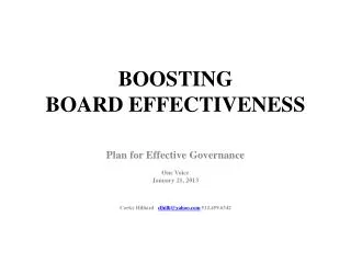 BOOSTING BOARD EFFECTIVENESS