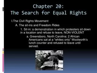 Chapter 20: The Search for Equal Rights