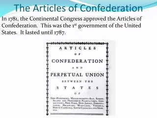 the articles of confederation