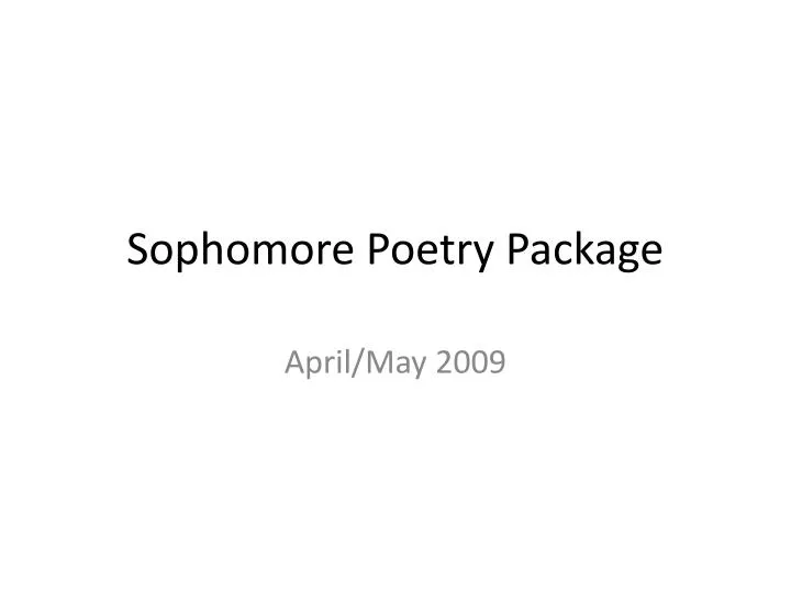 sophomore poetry package