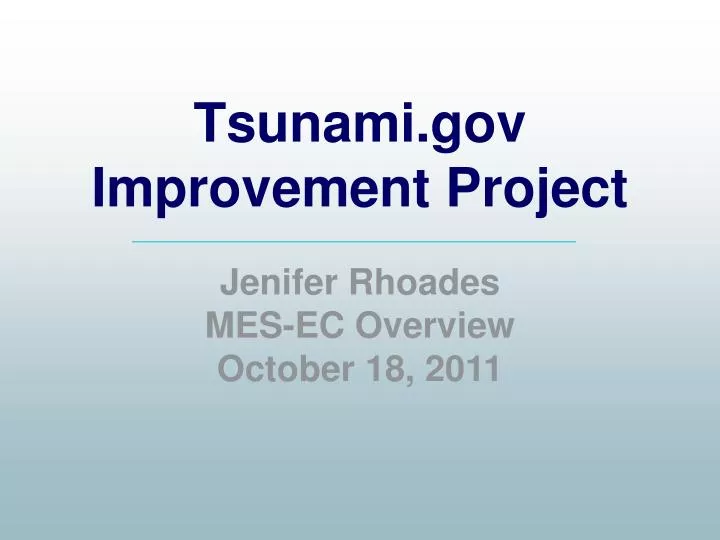 tsunami gov improvement project