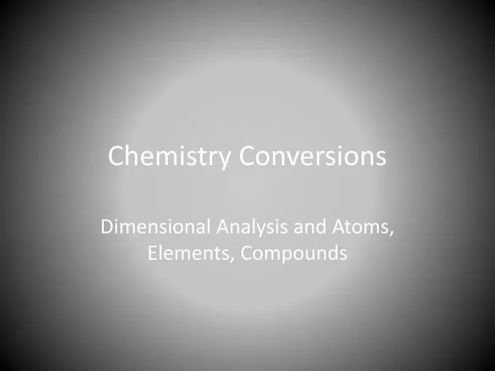 chemistry conversions