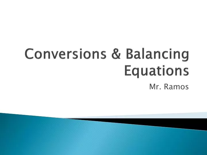 conversions balancing equations