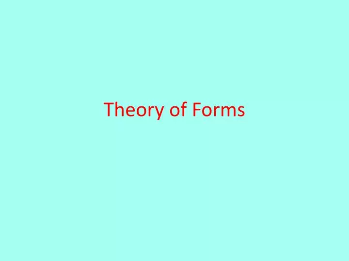 theory of forms