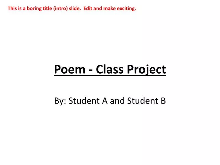 poem class project