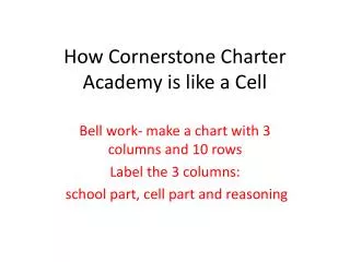 How Cornerstone Charter Academy is like a Cell