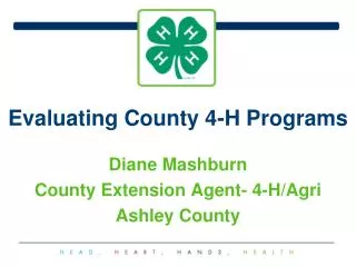 Evaluating County 4-H Programs