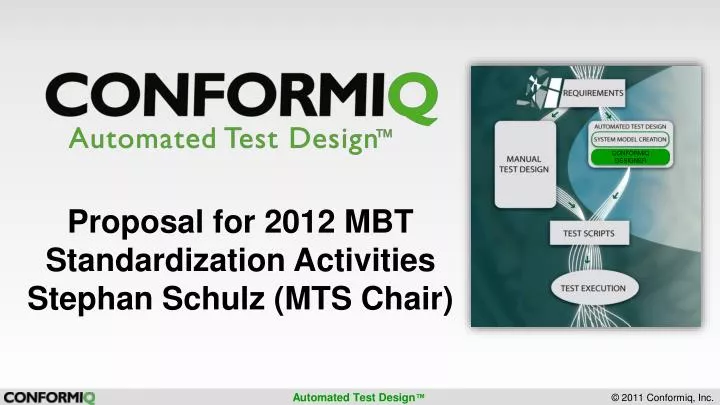 proposal for 2012 mbt standardization activities stephan schulz mts chair