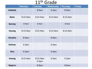 11 th grade