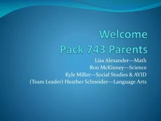 Welcome Pack 743 Parents