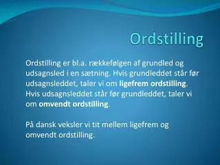 ordstilling