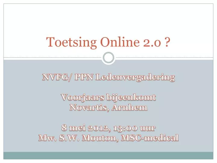 toetsing online 2 o