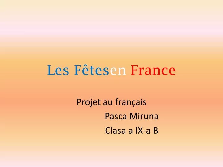 les f tes en france