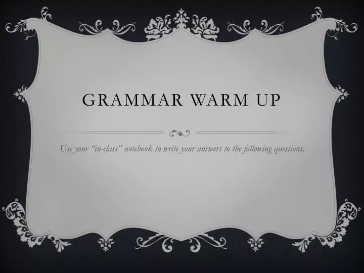 grammar warm up