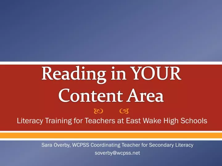 reading in your content area