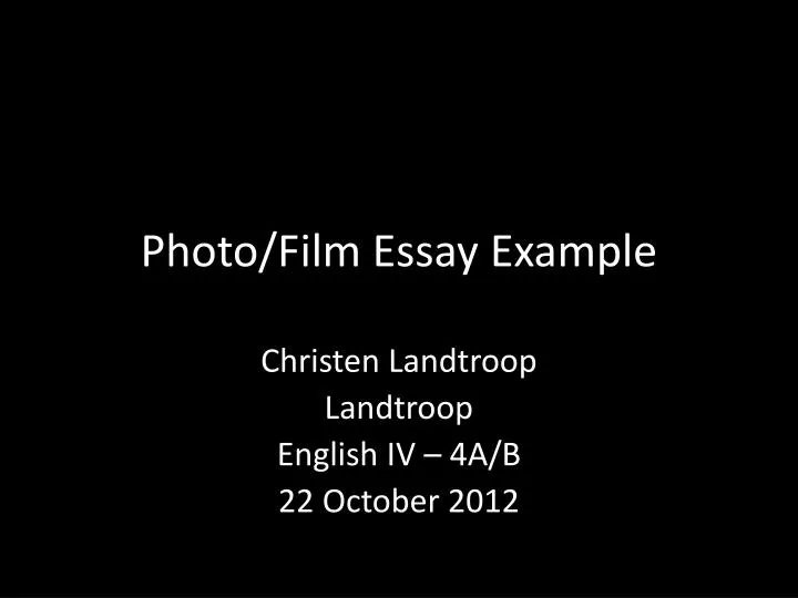 photo film essay example