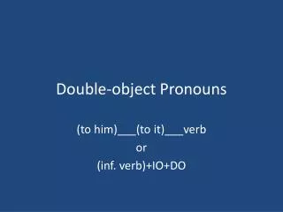 Double-object Pronouns
