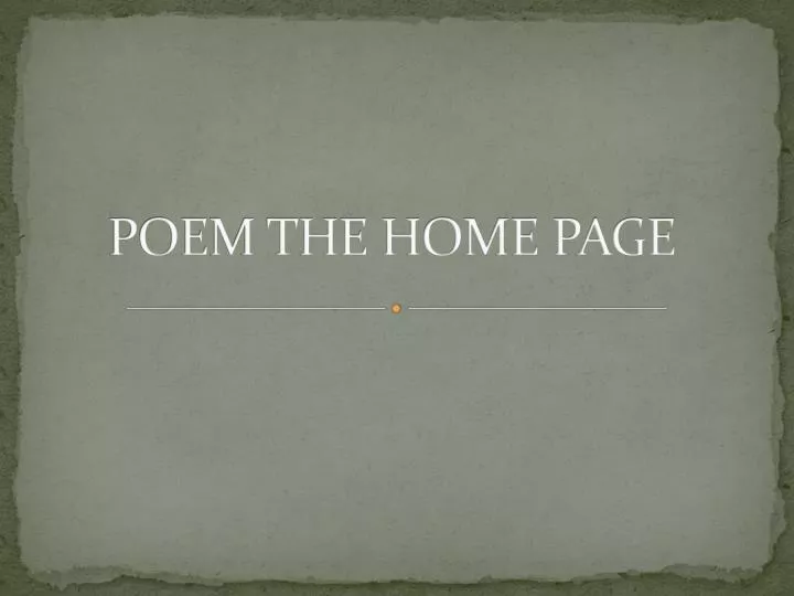 poem the home page
