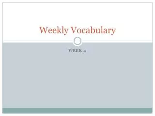 Weekly Vocabulary