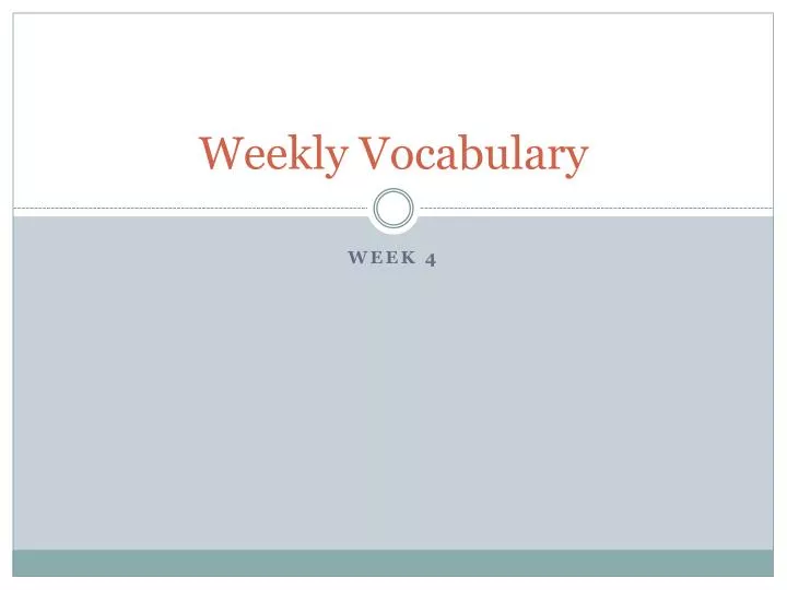 weekly vocabulary