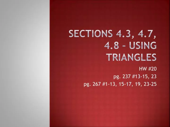 sections 4 3 4 7 4 8 using triangles