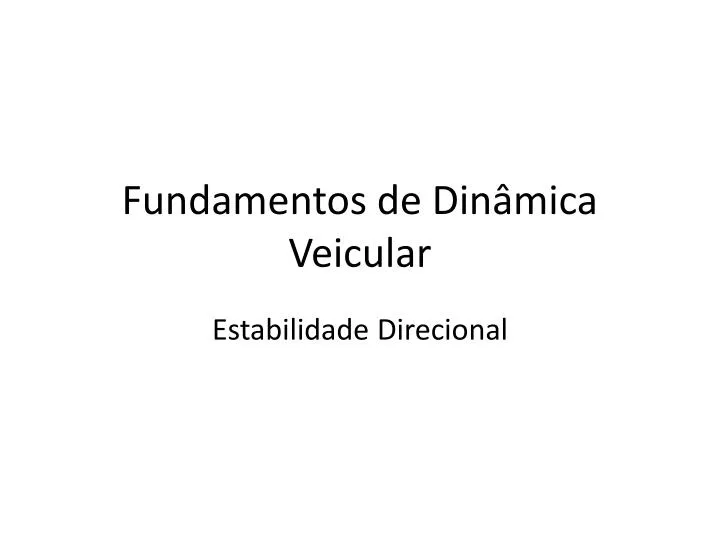 fundamentos de din mica veicular