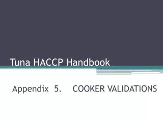 Tuna HACCP Handbook