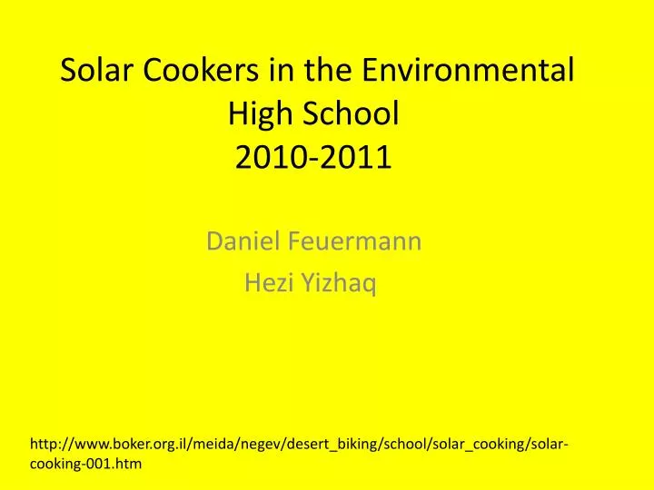 solar cookers in the environmental high school 2010 2011