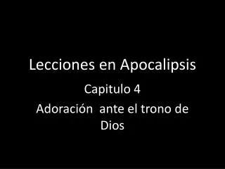 lecciones en apocalipsis