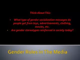 Gender Roles in The Media