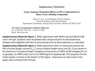 Supplementary Material for Large, Sequence-Dependent Effects on DNA Conformation by