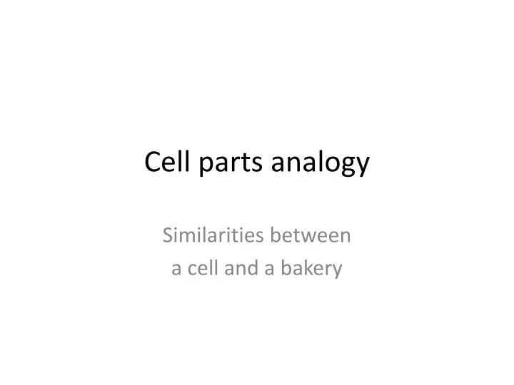 cell parts analogy