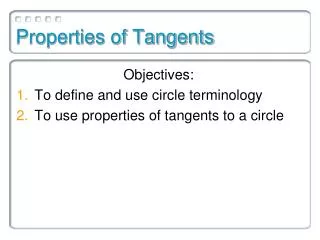 Properties of Tangents