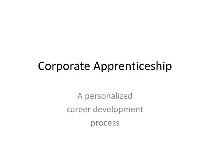 corporate apprenticeship