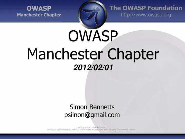 owasp manchester chapter 2012 02 01