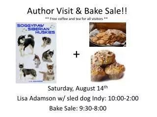 Author Visit &amp; Bake Sale!!