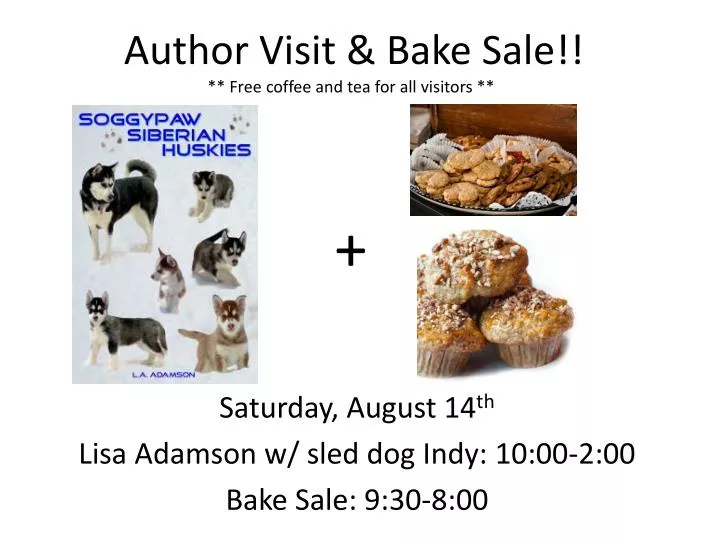 author visit bake sale