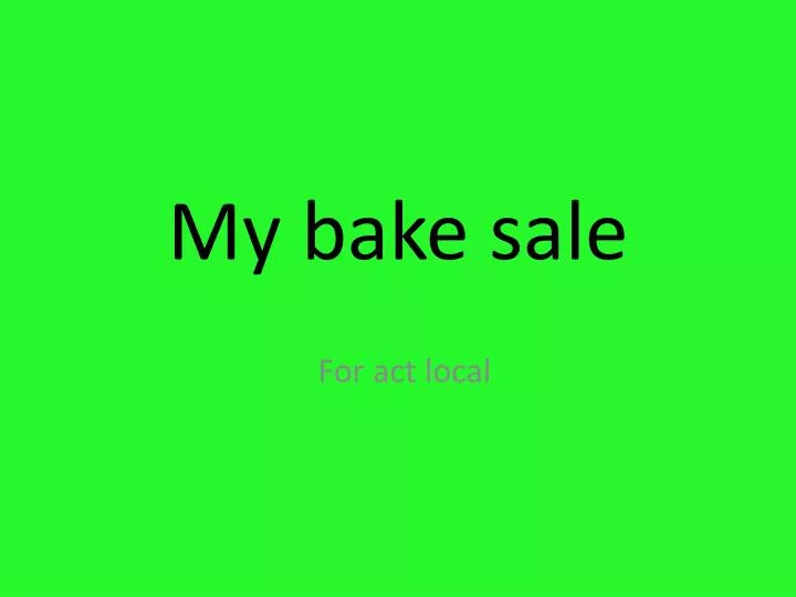 my bake sale